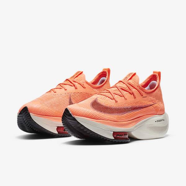 Dámské Běžecké Boty Nike Air Zoom Alphafly NEXT% Flyknit Silniční Závodní Světle Mango Metal Červené Hnědé Černé | NK293CVQ