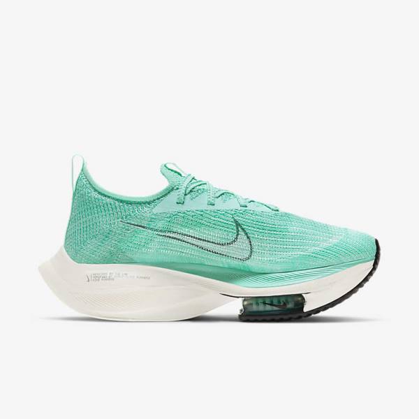 Dámské Běžecké Boty Nike Air Zoom Alphafly NEXT% Flyknit Silniční Závodní Tyrkysové Černé Světle Tyrkysové Bílé | NK683MDE