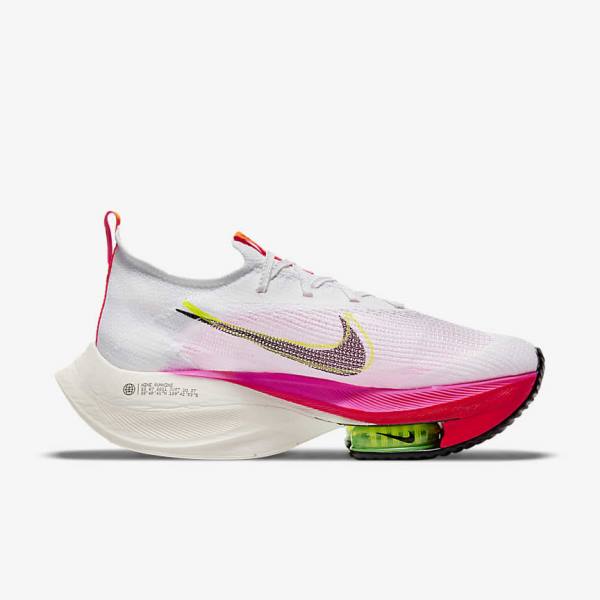 Dámské Běžecké Boty Nike Air Zoom Alphafly NEXT% Flyknit Silniční Závodní Bílé Černé Černé | NK987TGR