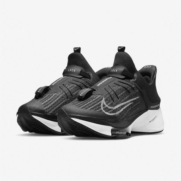 Dámské Běžecké Boty Nike Air Zoom Tempo NEXT% FlyEase Easy On-Off Silniční Černé Bílé | NK346MQZ