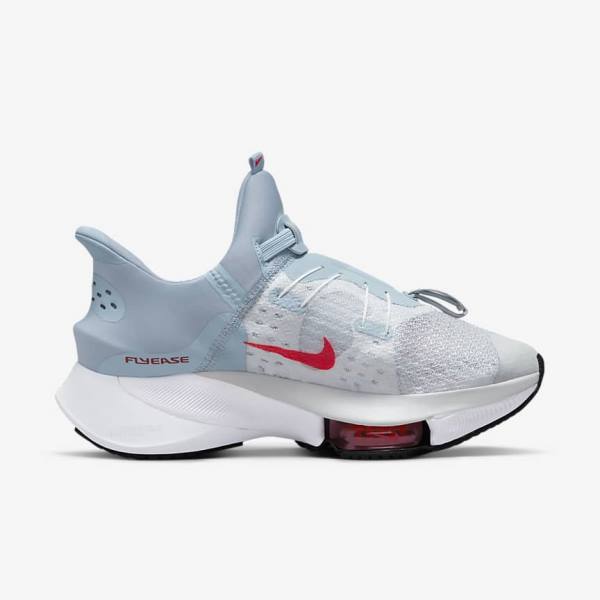 Dámské Běžecké Boty Nike Air Zoom Tempo NEXT% FlyEase Easy On-Off Silniční Světle Blankyt Platina Bílé Červené | NK465WQO