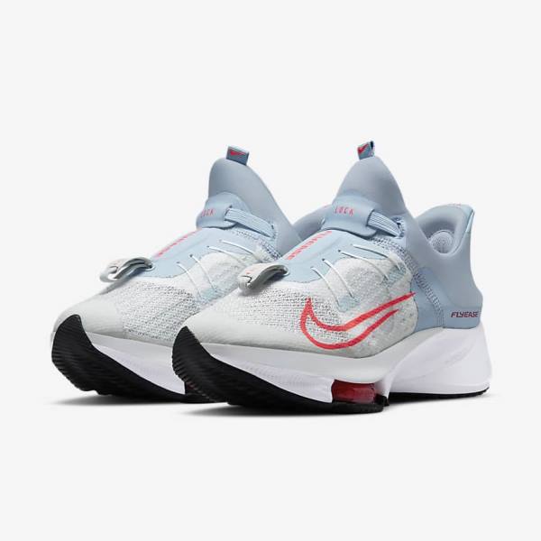 Dámské Běžecké Boty Nike Air Zoom Tempo NEXT% FlyEase Easy On-Off Silniční Světle Blankyt Platina Bílé Červené | NK465WQO