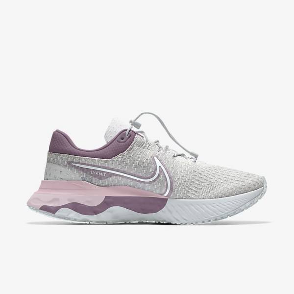 Dámské Běžecké Boty Nike React Infinity Run 3 By You Custom Silniční Šedé Platina Šedé | NK453OBM