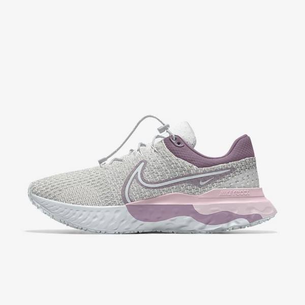 Dámské Běžecké Boty Nike React Infinity Run 3 By You Custom Silniční Šedé Platina Šedé | NK453OBM