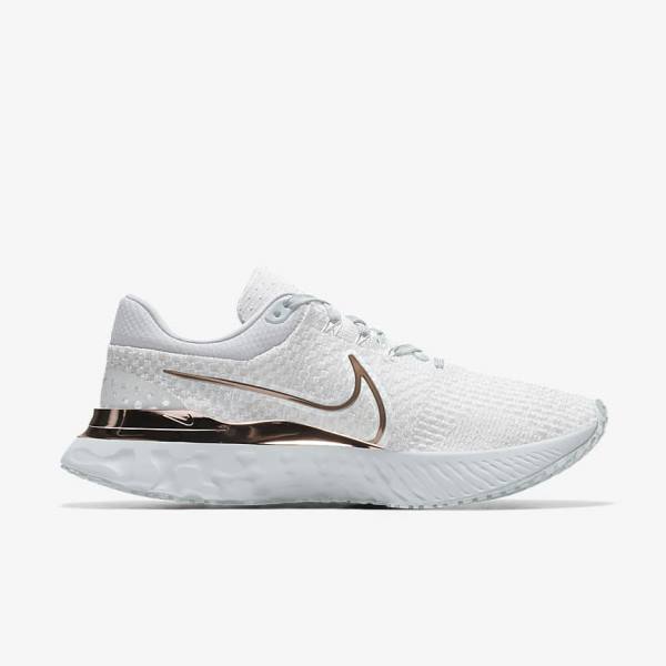 Dámské Běžecké Boty Nike React Infinity Run 3 By You Custom Silniční Bílé | NK539QZD