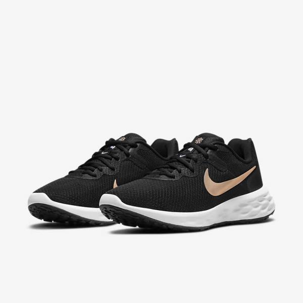 Dámské Běžecké Boty Nike Revolution 6 Next Nature Silniční Černé Bílé Metal Měď | NK174ZJU