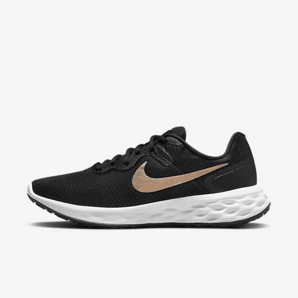 Dámské Běžecké Boty Nike Revolution 6 Next Nature Silniční Černé Bílé Metal Měď | NK174ZJU