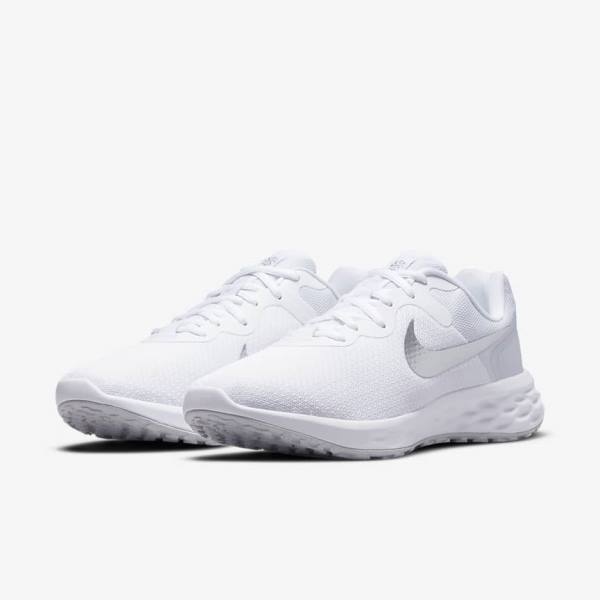 Dámské Běžecké Boty Nike Revolution 6 Next Nature Silniční Bílé Platina Metal Stříbrné | NK378DTN