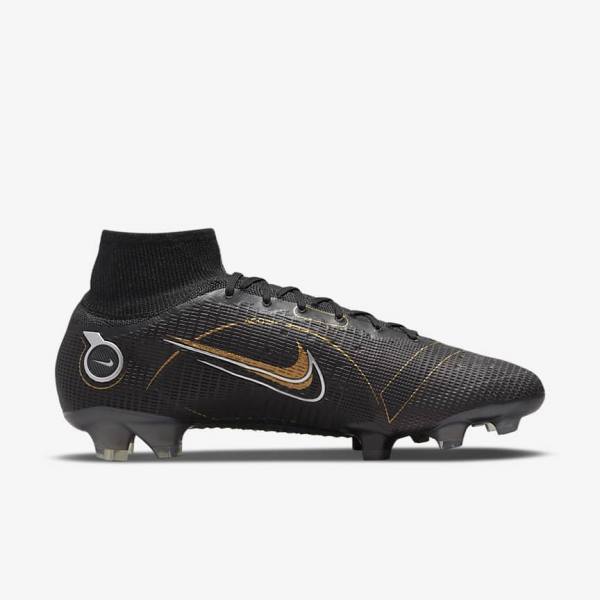 Dámské Kopačky Nike Mercurial Superfly 8 Elite FG Firm-Grounds Černé Metal Stříbrné Šedé Metal Zlaté | NK093HSE