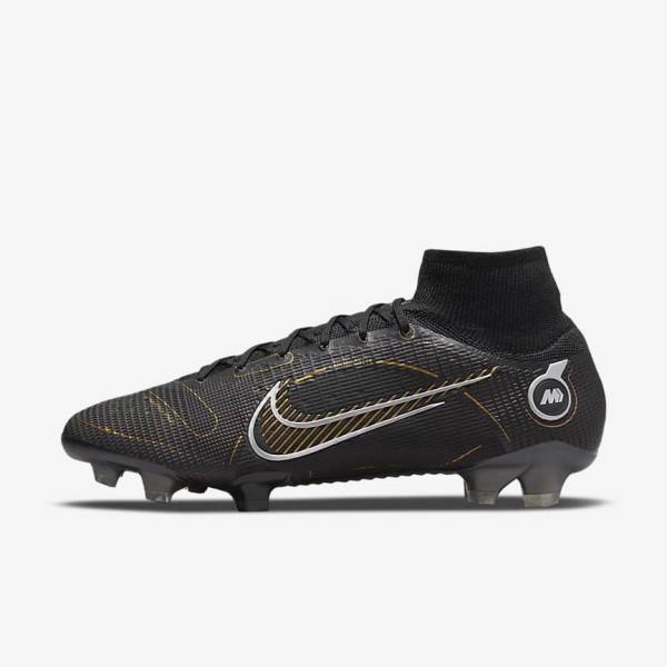 Dámské Kopačky Nike Mercurial Superfly 8 Elite FG Firm-Grounds Černé Metal Stříbrné Šedé Metal Zlaté | NK093HSE