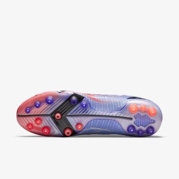 Dámské Kopačky Nike Mercurial Superfly 8 Elite KM AG Artificial-Grass Indigo Světle Červené Metal Stříbrné | NK360IDT