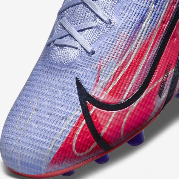 Dámské Kopačky Nike Mercurial Superfly 8 Elite KM AG Artificial-Grass Indigo Světle Červené Metal Stříbrné | NK360IDT