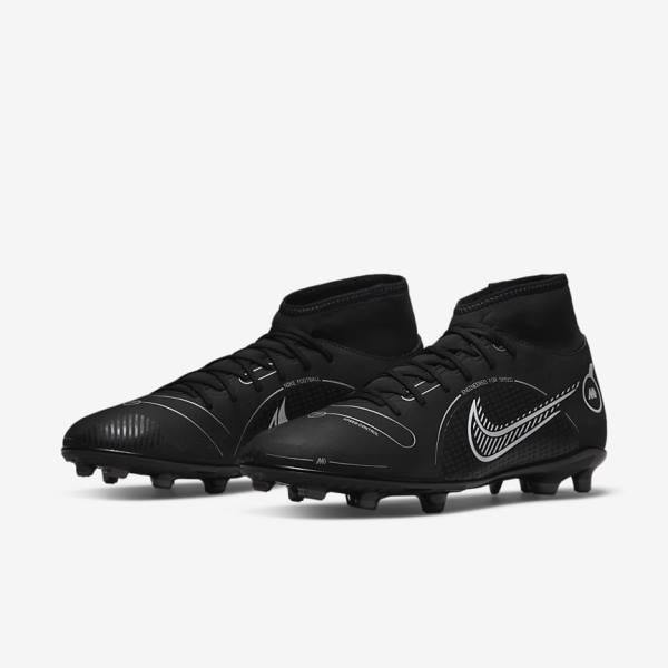 Dámské Kopačky Nike Mercurial Superfly 8 Club MG Multi-Grounds Černé Šedé Metal Stříbrné | NK467OHY