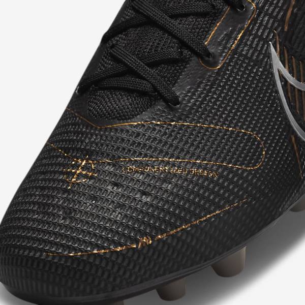 Dámské Kopačky Nike Mercurial Superfly 8 Elite AG Artificial-Grasss Černé Metal Stříbrné Šedé Metal Zlaté | NK610ONW