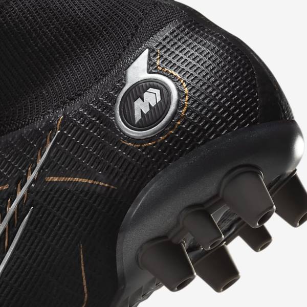 Dámské Kopačky Nike Mercurial Superfly 8 Elite AG Artificial-Grasss Černé Metal Stříbrné Šedé Metal Zlaté | NK610ONW