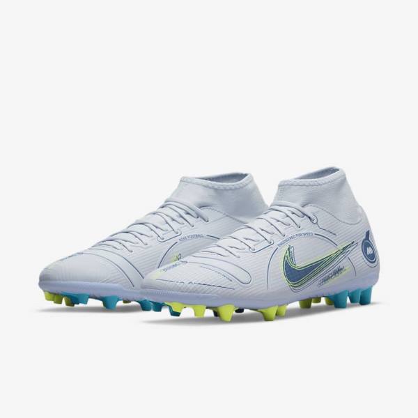 Dámské Kopačky Nike Mercurial Superfly 8 Academy AG Artificial-Grass Šedé Světle Blankyt Tmavě Blankyt | NK637FHB