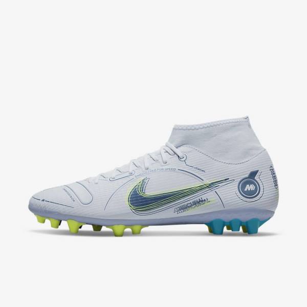 Dámské Kopačky Nike Mercurial Superfly 8 Academy AG Artificial-Grass Šedé Světle Blankyt Tmavě Blankyt | NK637FHB