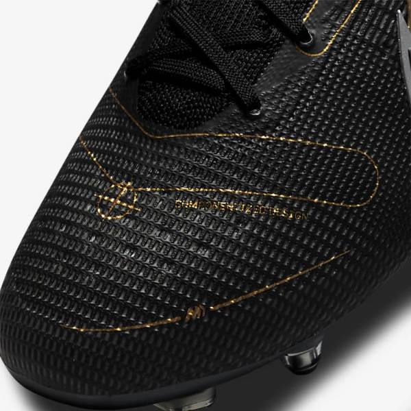 Dámské Kopačky Nike Mercurial Superfly 8 Elite SG-PRO Anti-Clog Traction Soft-Ground Černé Metal Stříbrné Šedé Metal Zlaté | NK713DIP