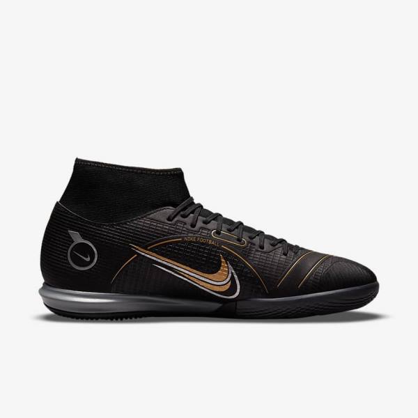 Dámské Kopačky Nike Mercurial Superfly 8 Academy IC Indoor-Court Černé Metal Stříbrné Šedé Metal Zlaté | NK871FRZ