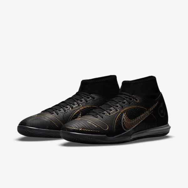 Dámské Kopačky Nike Mercurial Superfly 8 Academy IC Indoor-Court Černé Metal Stříbrné Šedé Metal Zlaté | NK871FRZ