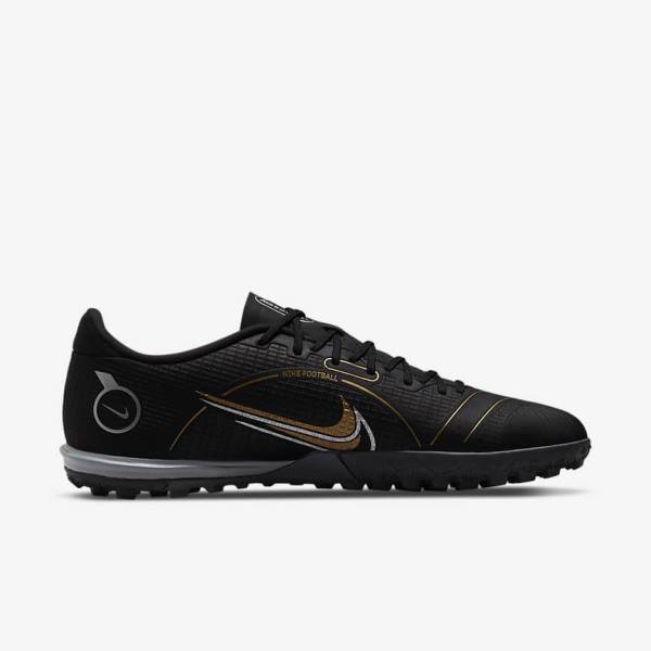 Dámské Kopačky Nike Mercurial Vapor 14 Academy TF Turf Černé Metal Stříbrné Šedé Metal Zlaté | NK720GFR