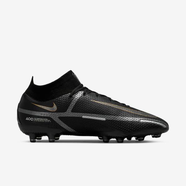 Dámské Kopačky Nike Phantom GT2 Dynamic Fit Elite AG-Pro Artificial-Grass Černé Metal Zlaté Metal Stříbrné Metal Tmavě Šedé | NK078TYF