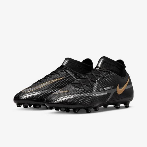 Dámské Kopačky Nike Phantom GT2 Dynamic Fit Elite AG-Pro Artificial-Grass Černé Metal Zlaté Metal Stříbrné Metal Tmavě Šedé | NK078TYF