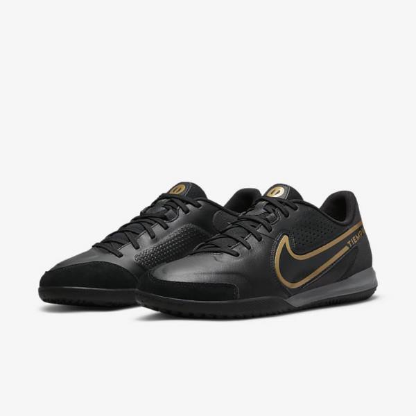 Dámské Kopačky Nike Tiempo Legend 9 Academy IC Indoor-Court Černé Tmavě Šedé Metal Zlaté Černé | NK042RXB