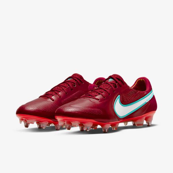 Dámské Kopačky Nike Tiempo Legend 9 Elite SG-Pro AC Soft-Ground Červené Světle Červené Bílé | NK106ZSX