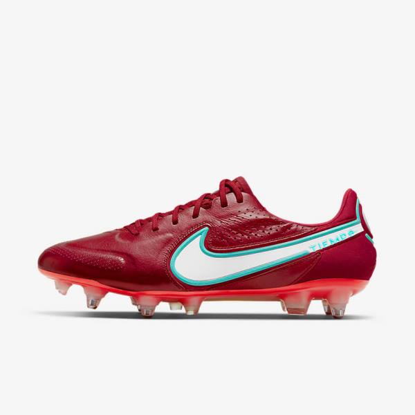 Dámské Kopačky Nike Tiempo Legend 9 Elite SG-Pro AC Soft-Ground Červené Světle Červené Bílé | NK106ZSX