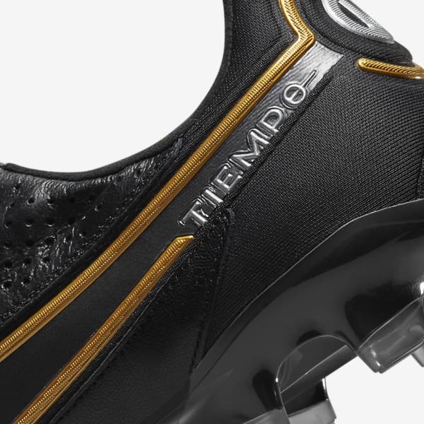 Dámské Kopačky Nike Tiempo Legend 9 Elite FG Firm-Ground Černé Tmavě Šedé Metal Zlaté Metal Tmavě Šedé | NK209IFN