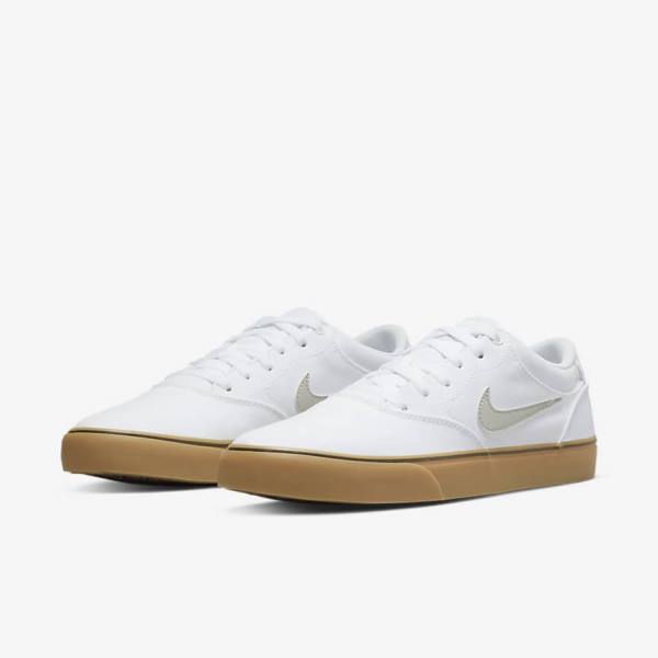 Dámské Skate Boty Nike SB Chron 2 Platene Bílé Světle Hnědé Světle Béžový | NK037ZQU