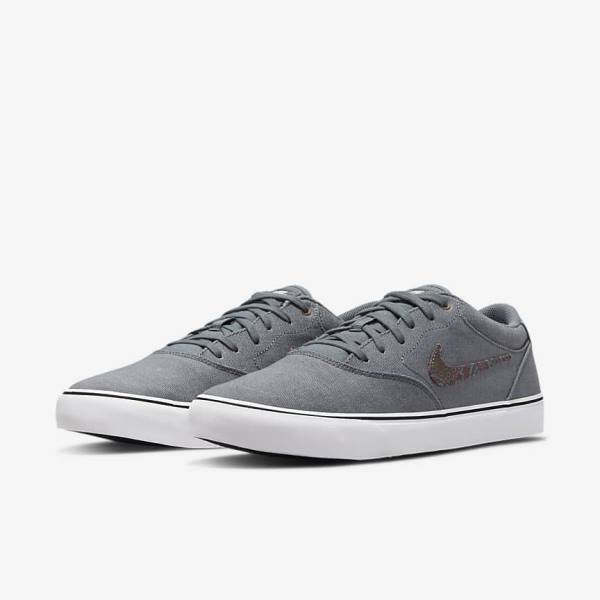 Dámské Skate Boty Nike SB Chron 2 Platene Premium Šedé Bílé | NK752LQJ