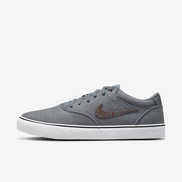 Dámské Skate Boty Nike SB Chron 2 Platene Premium Šedé Bílé | NK752LQJ