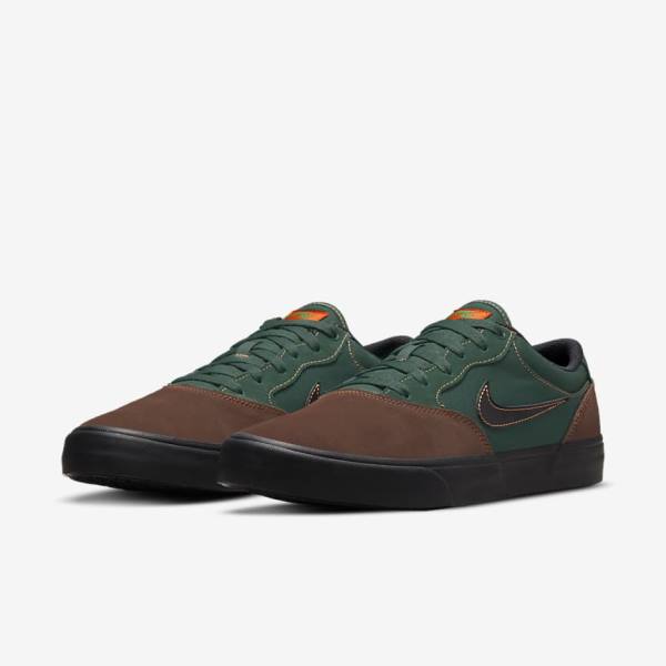 Dámské Skate Boty Nike SB Chron 2 Světle Čokolády Zelene Oranžové Černé | NK876LRV