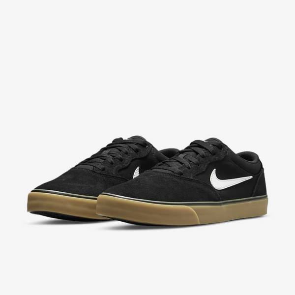 Dámské Skate Boty Nike SB Chron 2 Černé Světle Hnědé Bílé | NK610VFI