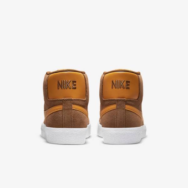 Dámské Skate Boty Nike SB Zoom Blazer Mid Bílé Žluté | NK063NCP