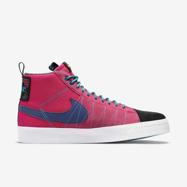 Dámské Skate Boty Nike SB Zoom Blazer Mid Premium Růžové Blankyt Královská Modrá Blankyt | NK562SVD