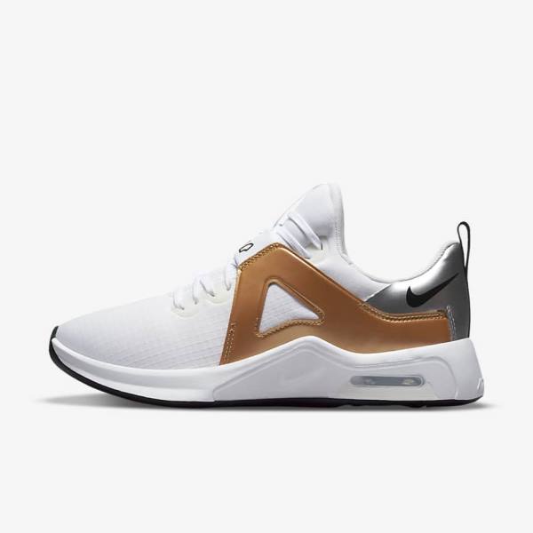 Dámské Sportovní Boty Nike Air Max Bella TR 5 Bílé Metal Stříbrné Metal Zlaté Černé | NK307ZCJ