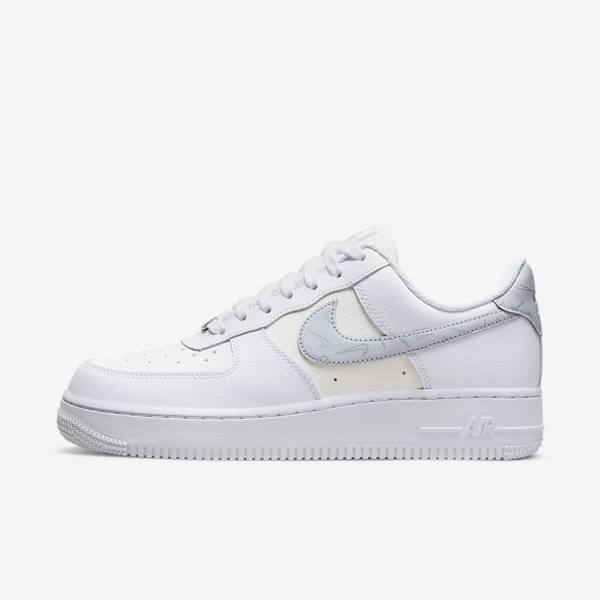 Dámské Tenisky Nike Air Force 1 07 Bílé Metal Stříbrné Platina | NK563PQI