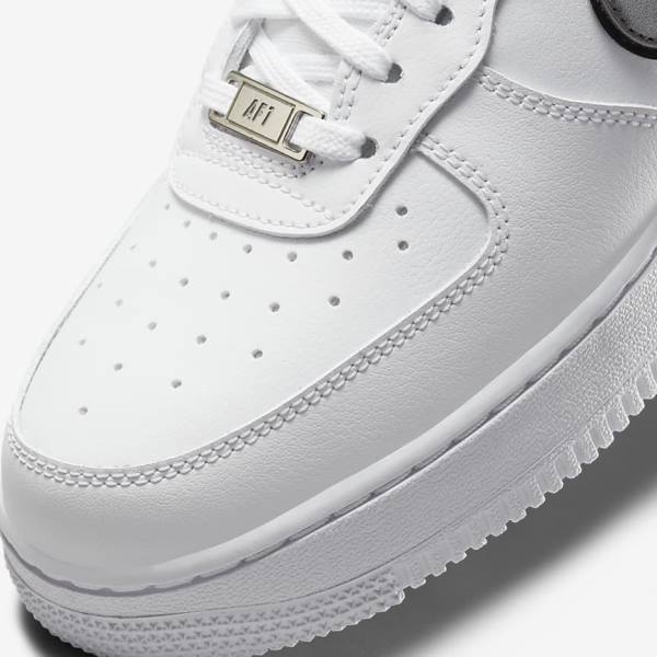 Dámské Tenisky Nike Air Force 1 07 Essential Bílé Černé Metal Stříbrné | NK134FPM