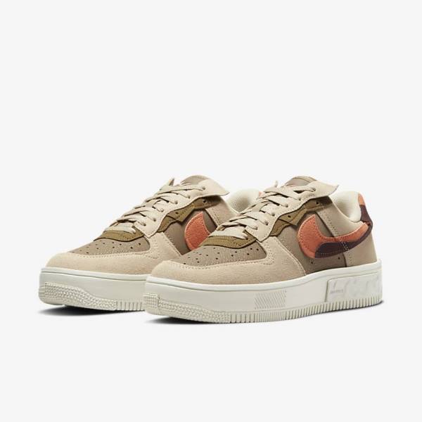 Dámské Tenisky Nike Air Force 1 Fontanka Vínové Hnědožlutý | NK746BTR