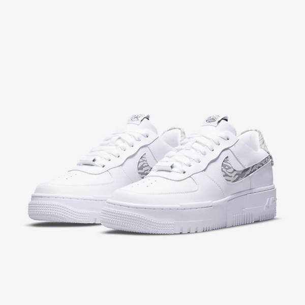 Dámské Tenisky Nike Air Force 1 Pixel SE Bílé Šedé Bílé | NK761HTV