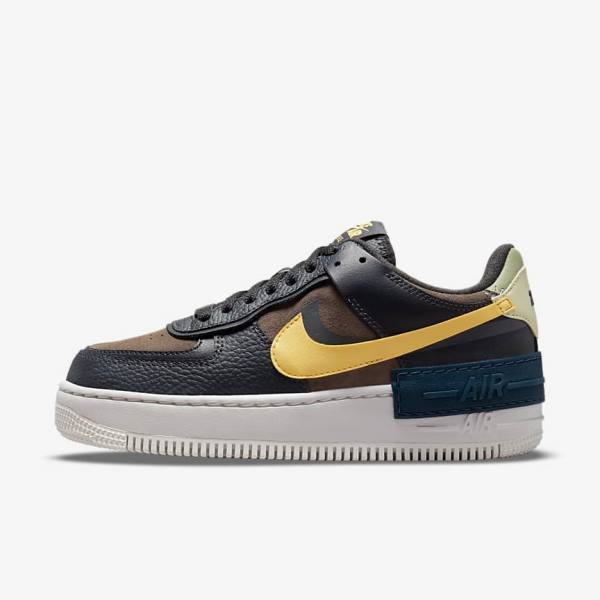 Dámské Tenisky Nike Air Force 1 Shadow Zelene Bílé Zlaté | NK561BXQ