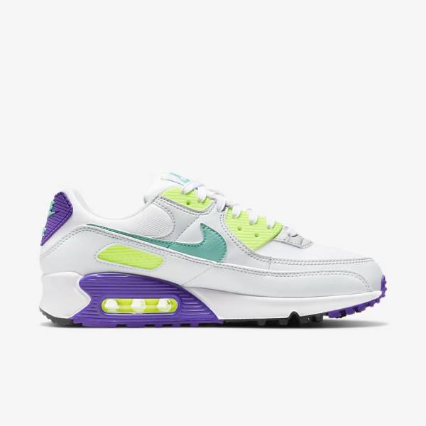 Dámské Tenisky Nike Air Max 90 Bílé Platina Tyrkysové | NK591CNL