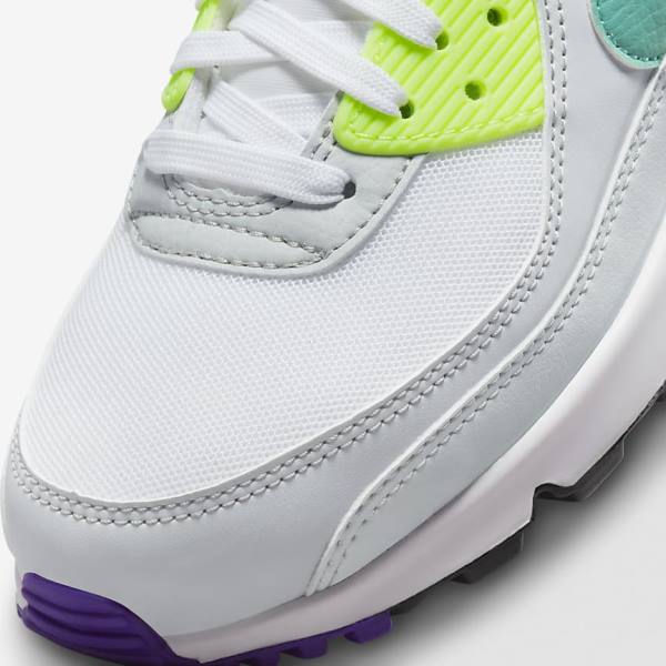 Dámské Tenisky Nike Air Max 90 Bílé Platina Tyrkysové | NK591CNL