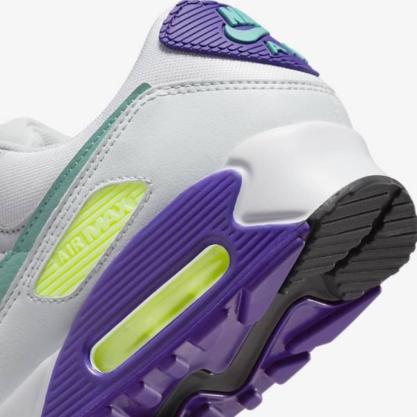 Dámské Tenisky Nike Air Max 90 Bílé Platina Tyrkysové | NK591CNL