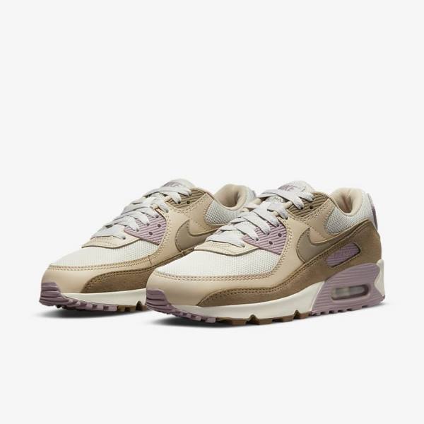 Dámské Tenisky Nike Air Max 90 Hnědé Světle Fialové Hnědožlutý | NK813DHM