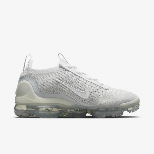 Dámské Tenisky Nike Air VaporMax 2021 FK Bílé Platina Metal Stříbrné Bílé | NK642OZL