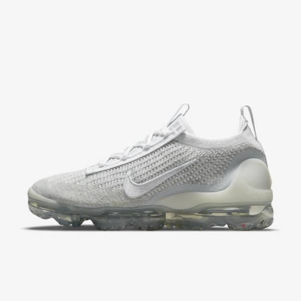 Dámské Tenisky Nike Air VaporMax 2021 FK Bílé Platina Metal Stříbrné Bílé | NK642OZL